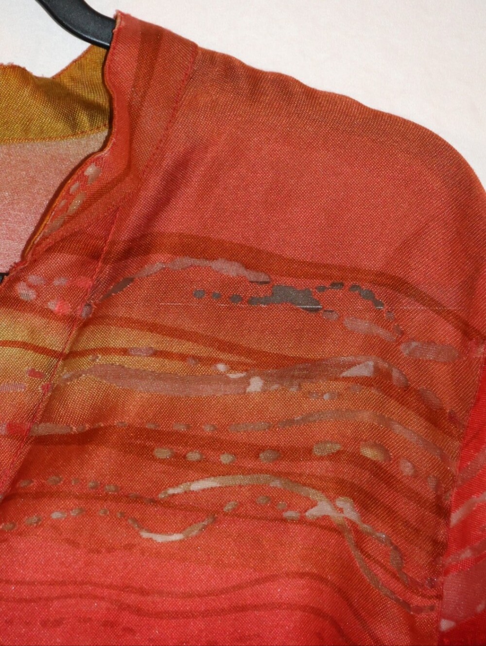 Ruby Rd. Earthy Sunset Gradient Patterned Button-Front Blouse. - Picture 4 of 14